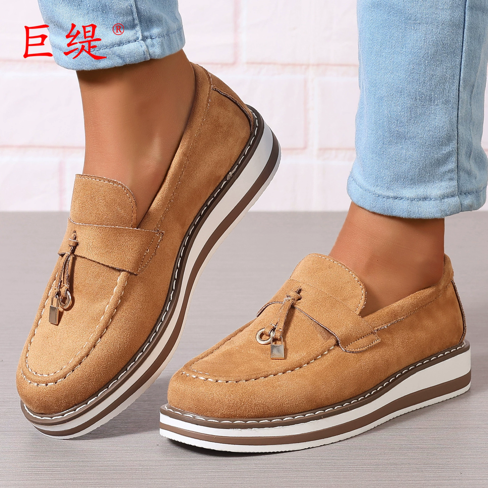 Гигантский спот 2025 весна и осень новая внешняя торговля плюс размер 5-11 женская повседневная одиночная обувь одна педаль ленивая обувь