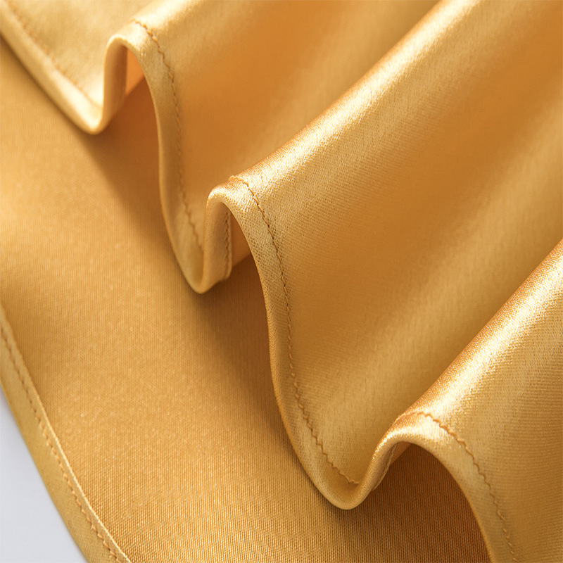 2025 春夏スイングカラーアセテートドレスミッドレングスハイエンドサテンシルキー気質女神新しいサスペンダーロングスカート