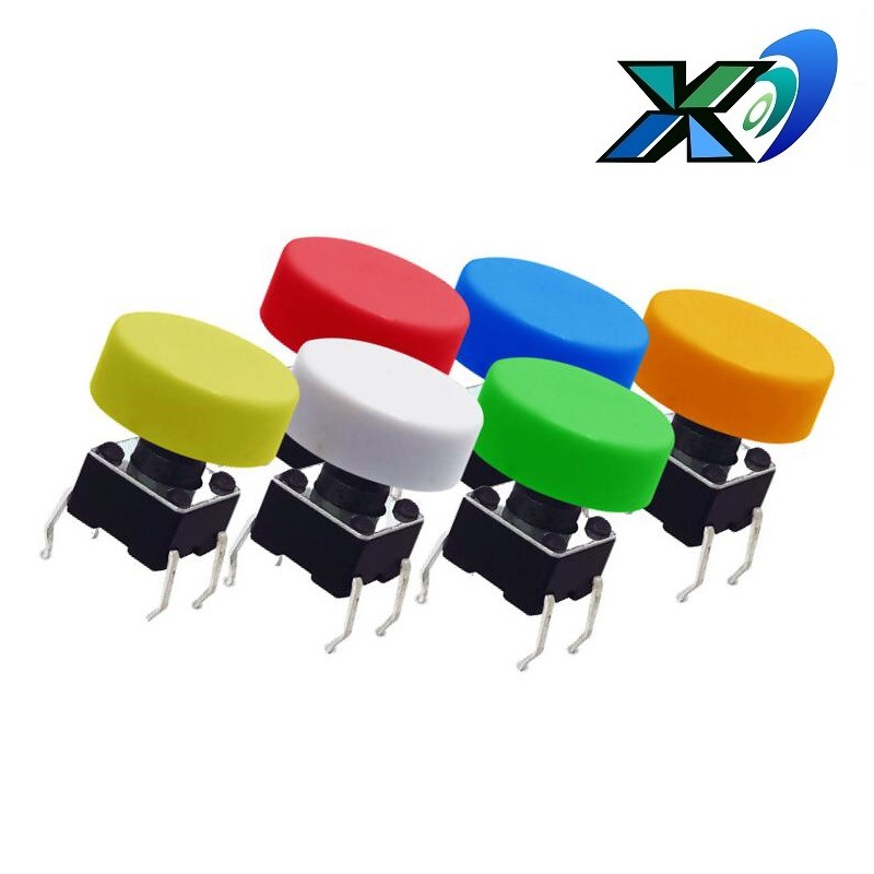 销售轻触开关红/白/绿/黄/蓝/橙色  按键开关四脚 直插按钮开关