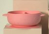 Three grid partition integrated silicone suction cups Bowl baby's two ears sucking bowl with lid training, suction bowl plastic tableware