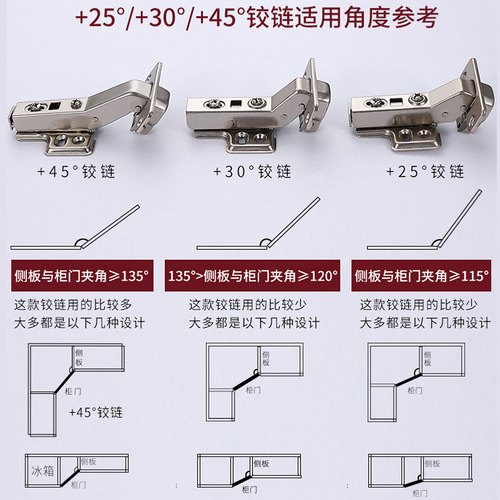 180-degree 165-degree large-angle cabinet door hinge, -30-degree 45-degree corner cabinet hinge, 90-degree 135-degree 175-degree special hinges