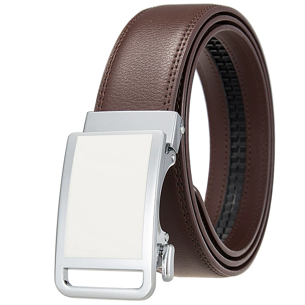 Rubber white/chrome buckle+118 pattern brown belt