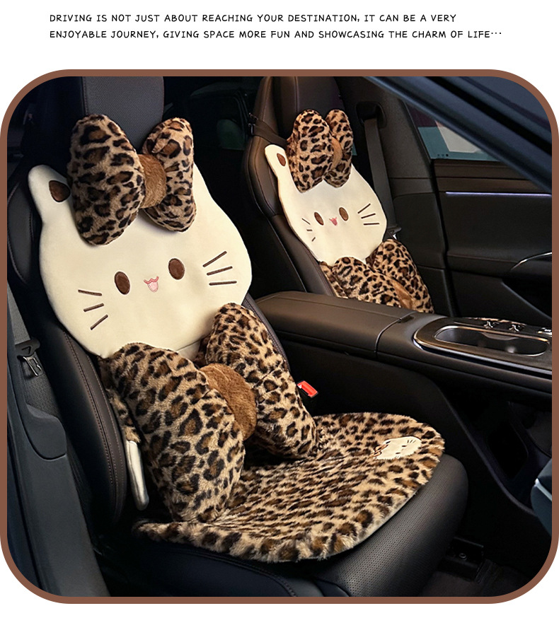 Cute Cat Car Seat Cushion Plush Winter Warm Car Comfortable Seat Cushion Creative Cartoon Car Seat Cover