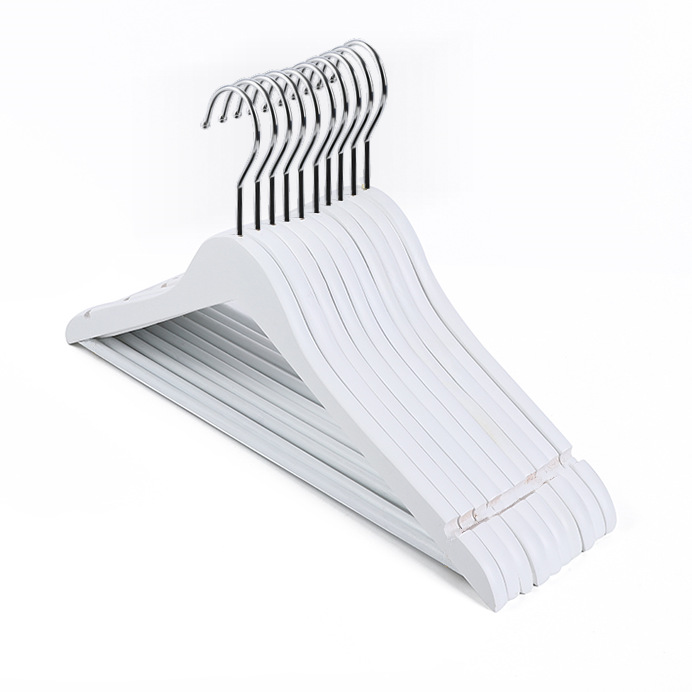 Percha de ropa de madera maciza tienda de ropa Hotel blanco y negro percha de ropa de madera para adultos percha de ropa para el hogar percha de ropa al por mayor