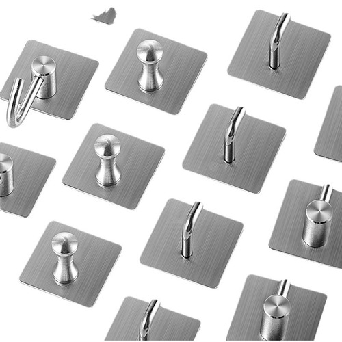Cross-border 304 stainless steel strong adhesive hook without punching and traceless hook bathroom toilet kitchen door coat hook