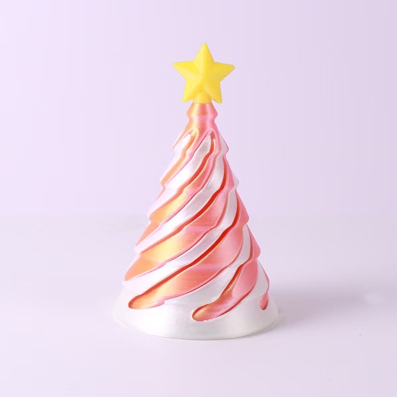 크리스마스 트리 스피너-실크 핑크 골드 7.7cm