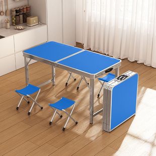 Folding Table Portable Outdoor Camping Picnic Table Night Market Stall Retractable Aluminum Alloy Camping Table and Chairs
