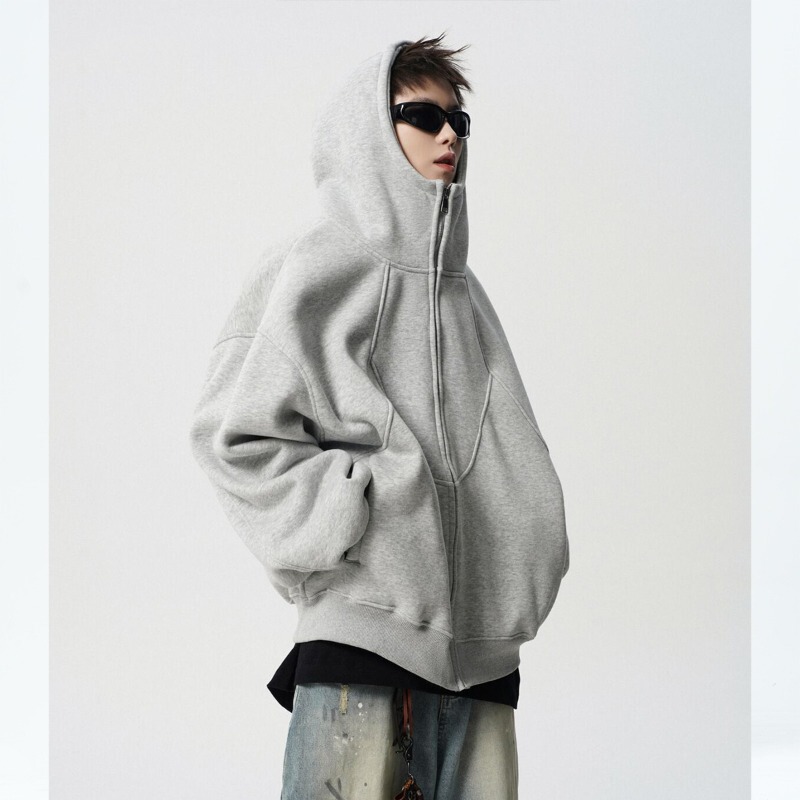 American-style Heavy Deconstruction Hooded Jacket Men's Spring Fashion Brand Design Sense Stitching Sweater High Street Plutton Handsome Couple Hoodie