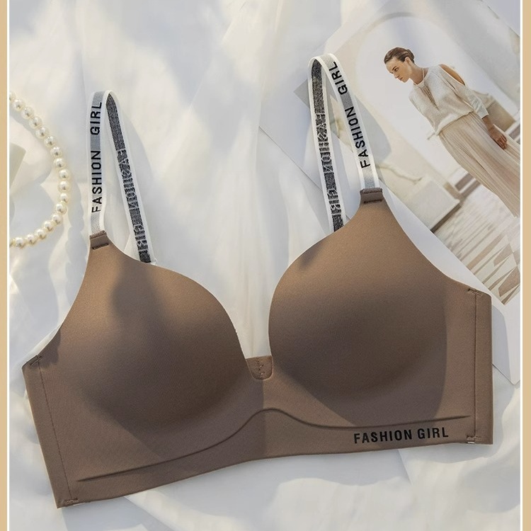 De estilo británico de una sola pieza sexy sin costuras pequeño pecho push-up ropa interior de las mujeres sin costuras chica inalámbrica sujetador ajustable