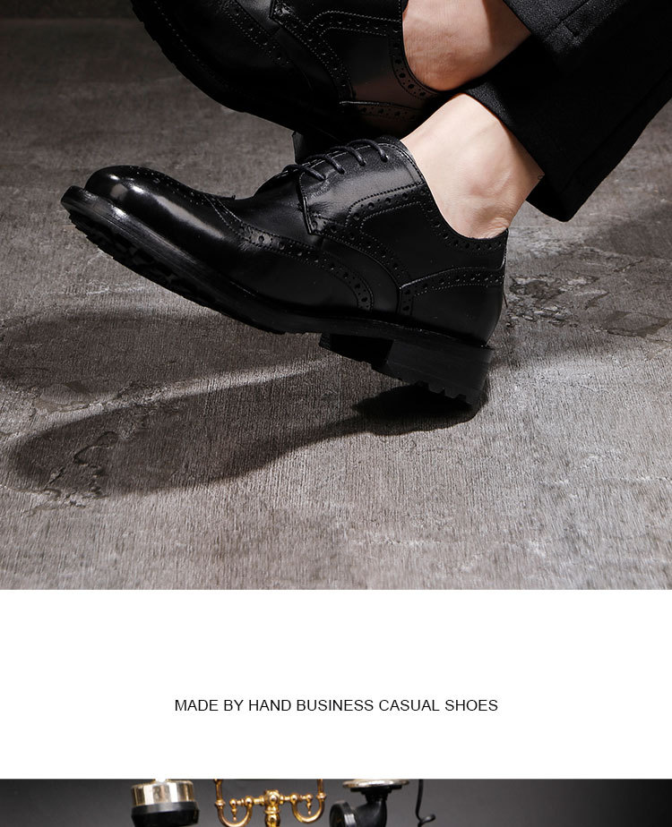 Plus-size leather shoes Business dress leather shoes for men British vintage wash horse Leather wedding shoes_vogvips.com