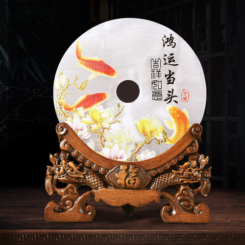 Jade Coin Ornament Afghan White Jade Craft Home Decor Living Room Wine Cabinet Business Gift Manufacturer Wholesale