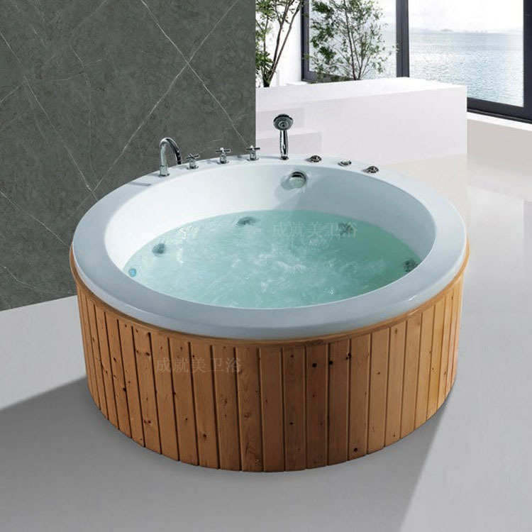 Villa Bathtub Acrylic Whirlpool Spa Massage Bathtub Hotel Built-In Large Round Tub Spa Tub