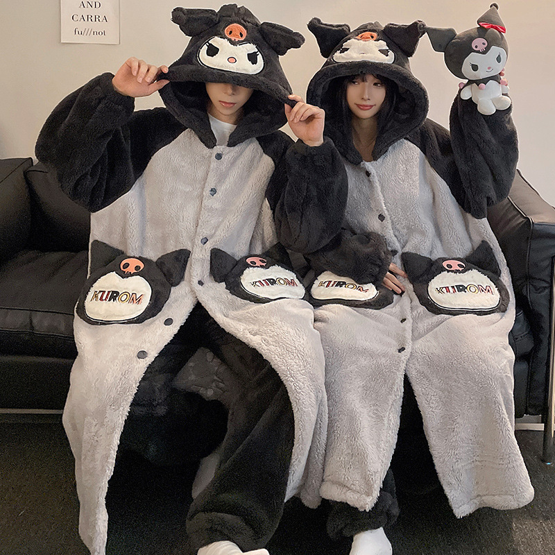 2024 pareja pijama mujer otoño invierno coral lana larga bata de baño de tamaño grande para hombres y mujeres abrigo abrigo conjunto de ropa para el hogar