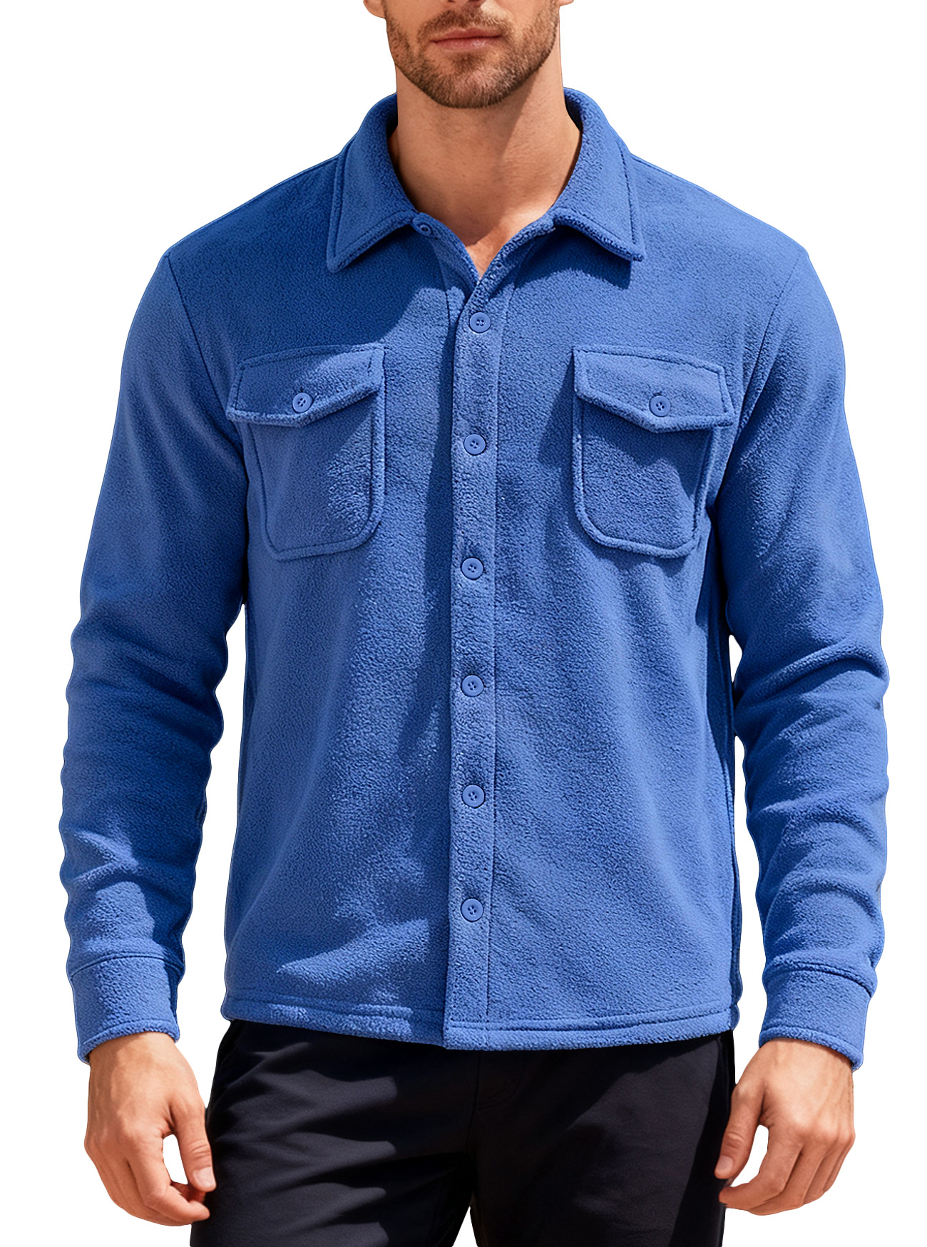 Nuevo estilo europeo y americano transfronterizo pesado para hombres con herramientas de terciopelo al aire libre chaqueta de solapa casual abrigo cálido suelto