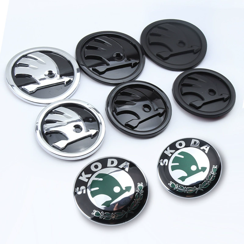 Передний и задний логотип Skoda Octavia Jing Rui передний и задний логотип 80MM черный стандарт средней сети 90MM хвост черный самурай