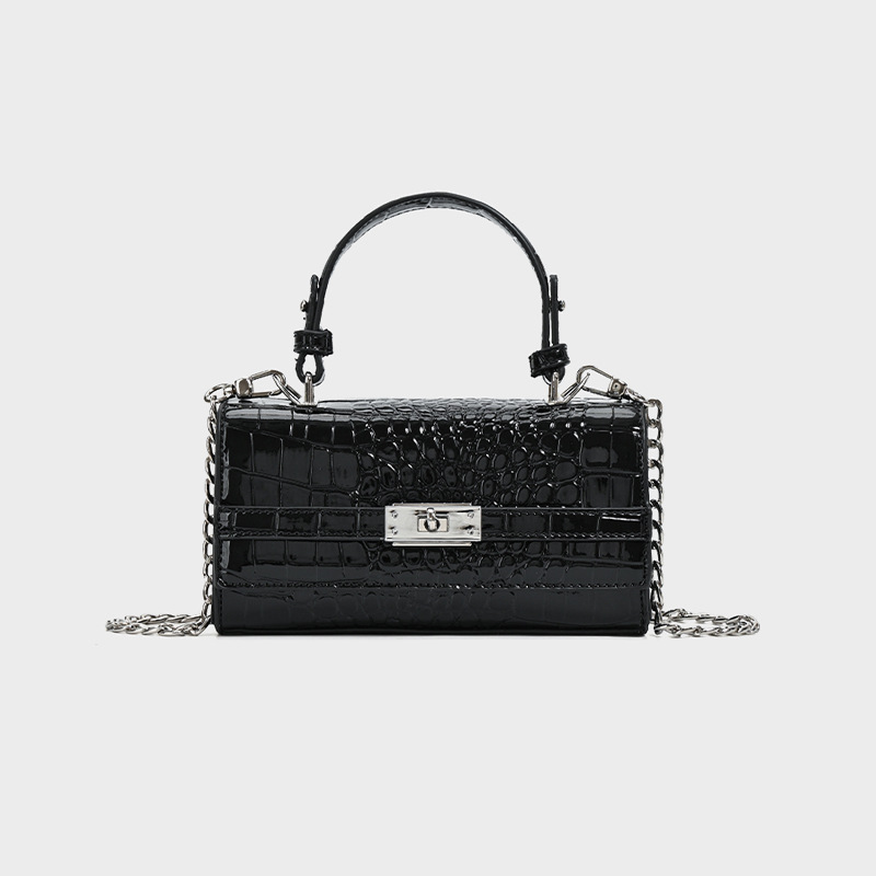 One-Shoulder Bag, Crocodile Print, Compact Chic, One-Shoulder Style
