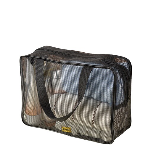 Alibaba.com Hand-held Shower Bag Mesh Drain Portable Toiletry Bag for Men Travel Large Capacity Bathtub Bag Full Transparency