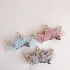 New princess style diamond-encrusted three-dimensional crown clip birthday festival headwear hair accessories hair clip top clip