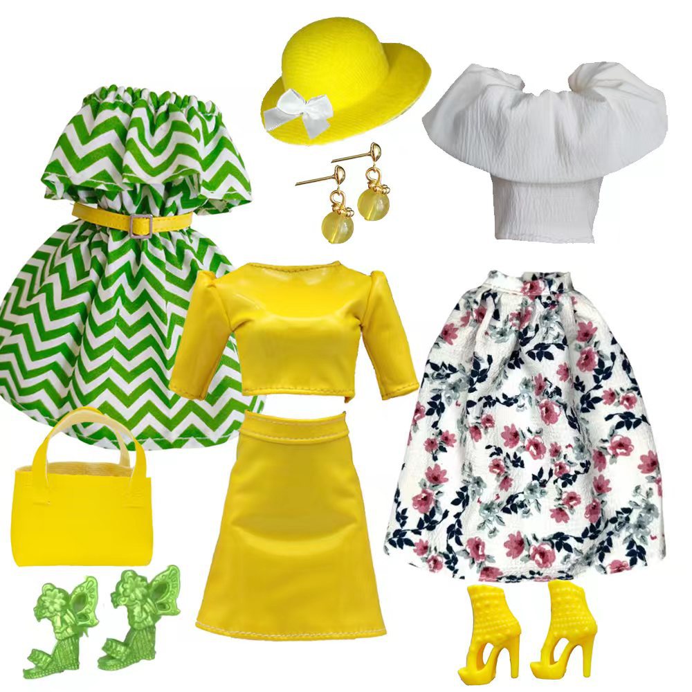 Conjunto de Ropa para Muñeca 6 Puntos 30 cm Tela para Muñecas BJD