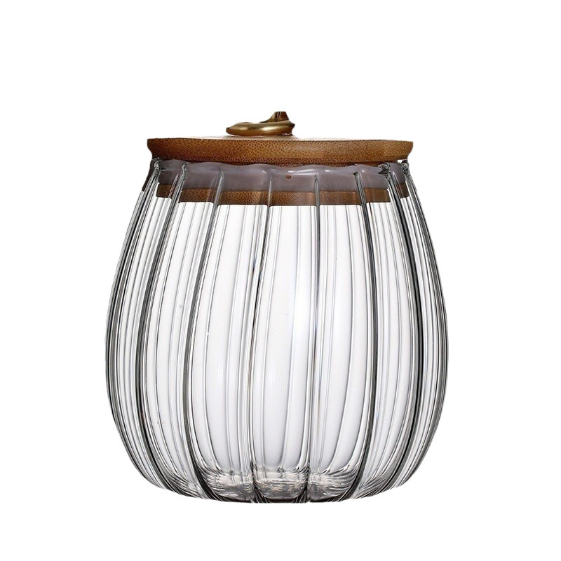 Frasco de té de vidrio sellado frasco de comida creativo frasco de almacenamiento de gran capacidad frasco de almacenamiento transparente frasco de aperitivos para el hogar