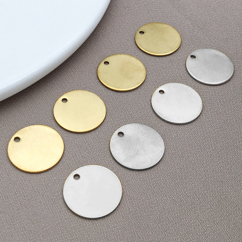 Stainless Steel Mirror Polished Round Pendant Single Hole Round Small Pendant DIY Earrings Necklace Jewelry Accessories Stainless Steel Mirror Polished Round Pendant Single Hole Round Small Pendant DIY Earrings Necklace Jewelry Accessories