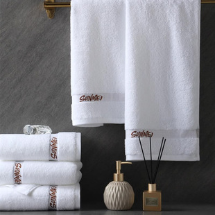 Five-Star Hotel Bath Towel Pure Cotton Adult Thick Absorbent Soft Towel Embroidered Beauty Salon Linen Manufacturer