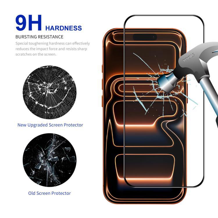 10 piezas ENKAY espesado adhesivo completo impresión de serigrafía de vidrio de aluminio de alta calidad 0.26mm 9H 2.5D acero de pantalla completa para iPhone 17 / iPho