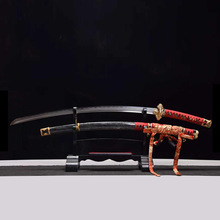 百炼花纹钢烧刃武士刃太刀日本长刀真横手武式刀打刀katana未开刃