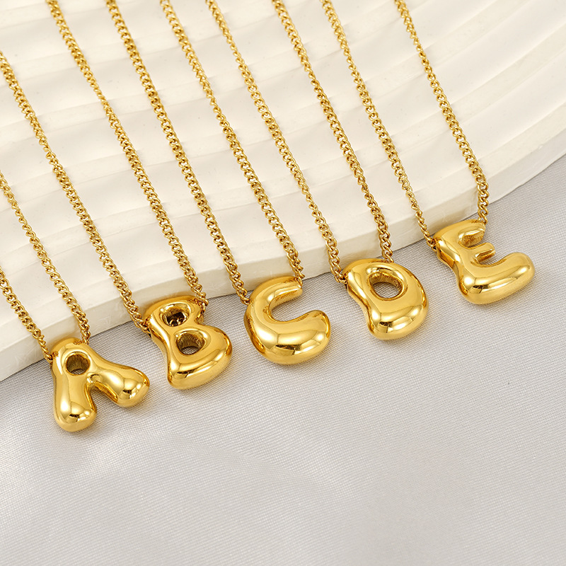 11g Weight Wholesale Jewelry Casual Lady Streetwear Letter 304 Stainless Steel Plating Pendant Necklace