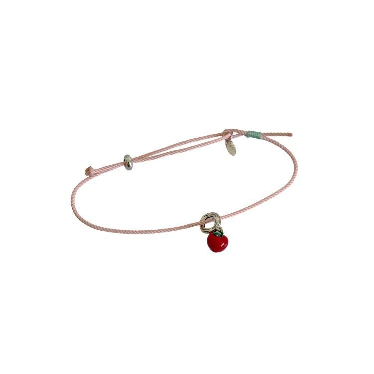 ciondolo rosso vigilia di Natale braccialetto rosa braccialetto di frutta della pace di Natale regolabile_voghion.com