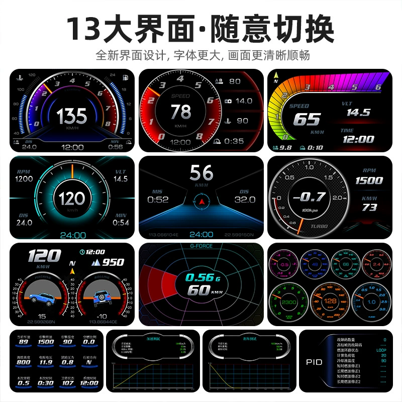 Southeast Asia's best-selling HUD head-up display OBD GPS LCD instrument multi-function driving computer supports customization