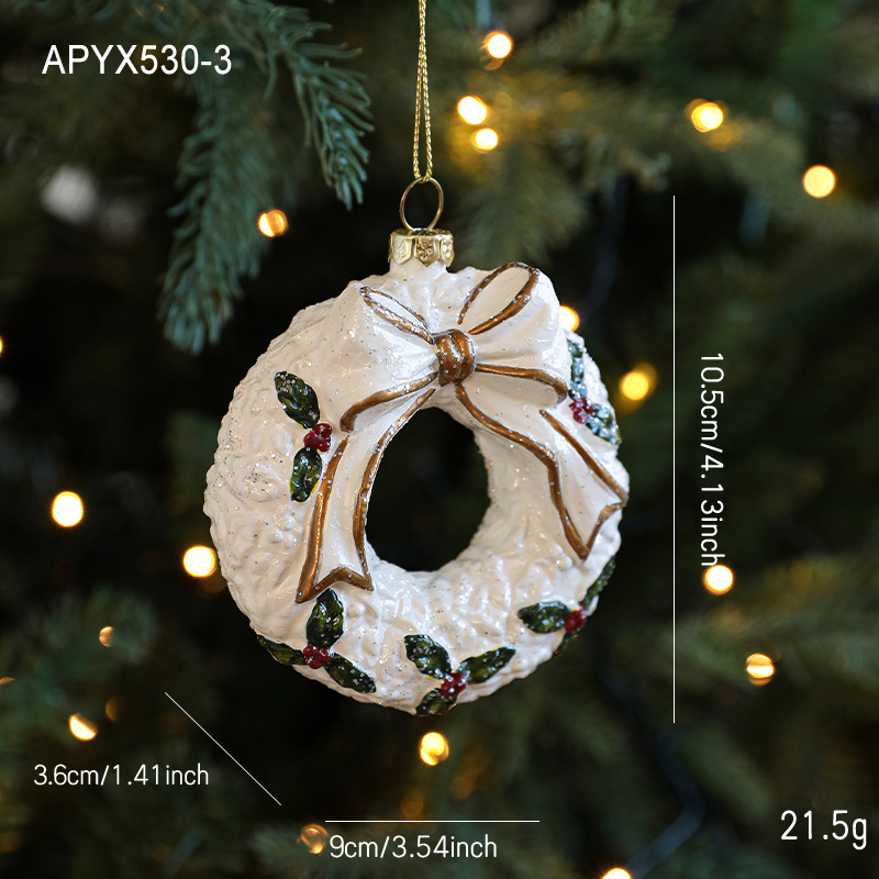 Nuevo plástico blanco verde flocos de nieve Santa colgante colgante árbol de Navidad colgante decoración suministros en stock