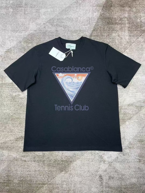 【260g】カサブランカプリント トレンド個性柄 メンズ レディース ゆったり半袖Tシャツ|undefined