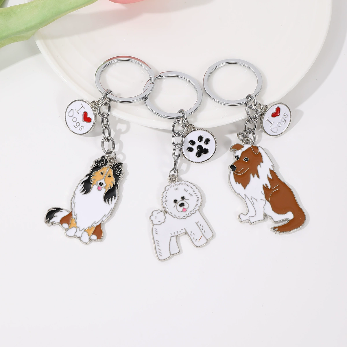 TikTok Взрывы брелок для домашних животных собака кулон металлический брелок украшения Праздничные подарки пара сумка аксессуары