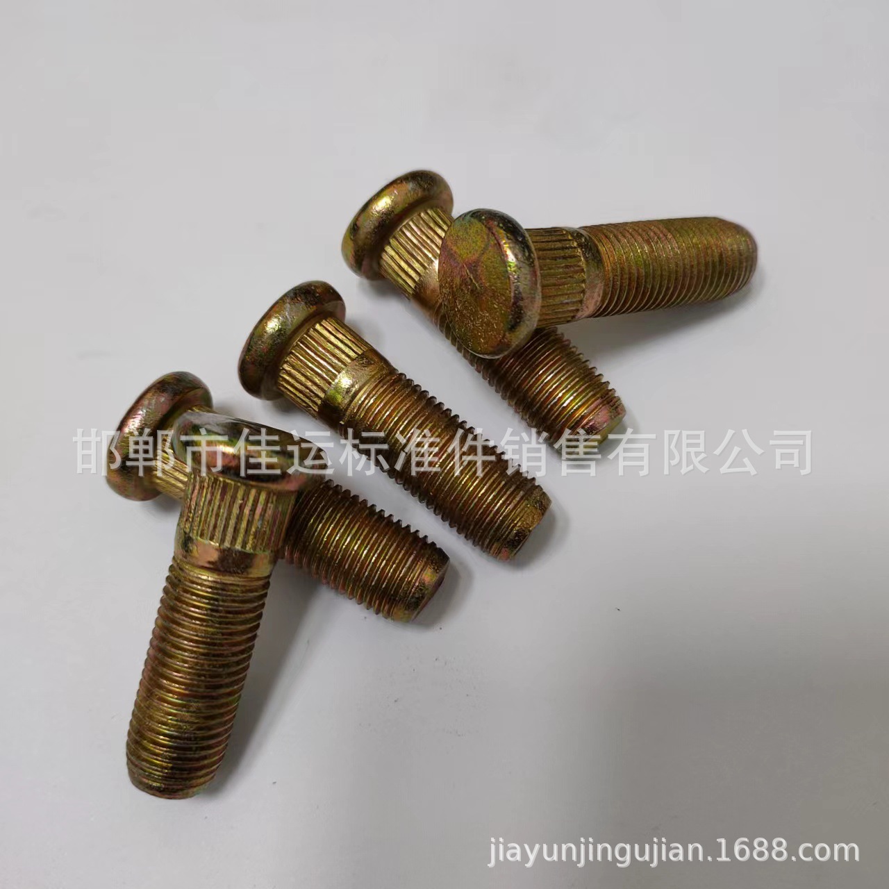 汽配轮毂螺栓  滚花螺栓 电镀彩锌 M12*45