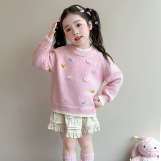 女童毛衣秋冬季2026新款女宝宝洋气甜美针织内搭打底衫时尚毛衣
