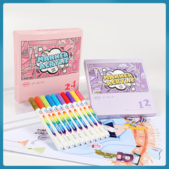 廣納丙烯馬克筆套裝批發DIY手繪塗鴉繪畫筆防水不掉色彩色水彩筆