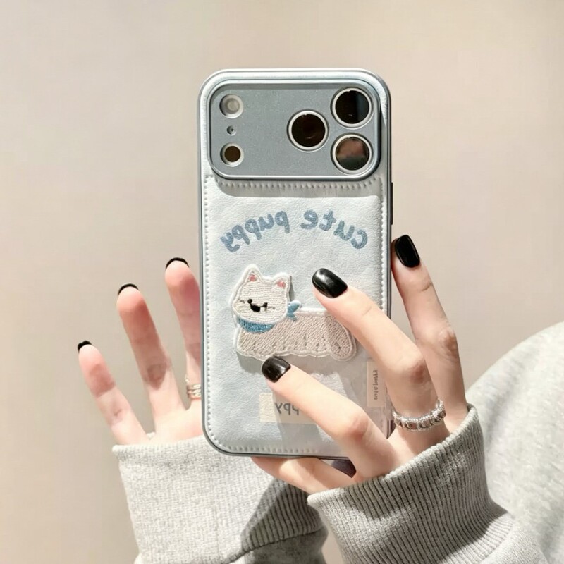 Cute West Highland Embroidery Suitable for Iphone16Promax Mobile Phone Case Apple 17 Air Cushion 15 Anti-Fall Protective Cover Cute West Highland Embroidery Suitable for Iphone16Promax Mobile Phone Case Apple 17 Air Cushion 15 Anti-Fall Protective Cover