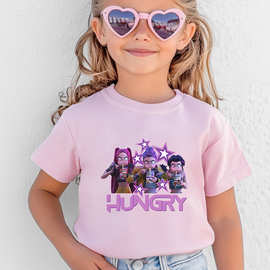 动漫卡通创意印花180G精梳棉上衣短袖3-12岁中小儿童T恤0704