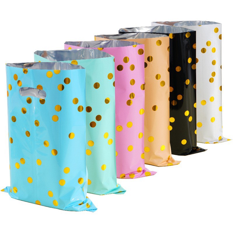 派对铝膜袋 纯色小圆点回礼袋 糖果袋生日派对礼品袋 跨境现货