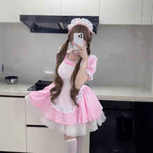 日系复刻粉色天使女仆装COS可爱软妹洛丽塔狗短少女lolita连衣裙