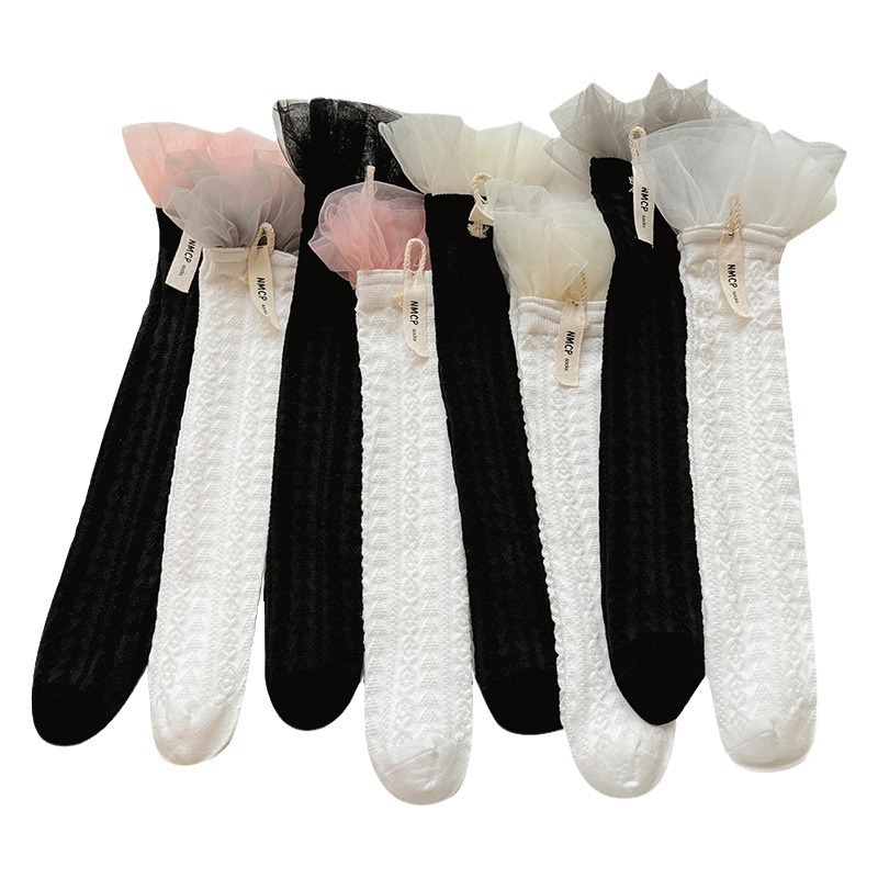 Summer breathable white knee socks