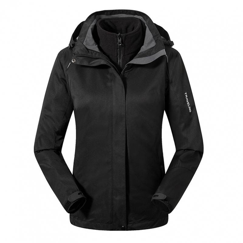 Hombres y mujeres al aire libre trajes de asalto 3 - en - 1 relleno de terciopelo trajes de montaña a prueba de viento impermeable grupo de compra