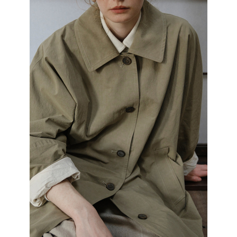 Rewear/Store Signature American Imported Pima Cotton Paper Texture Linen Architectural Silhouette Windbreaker 11018