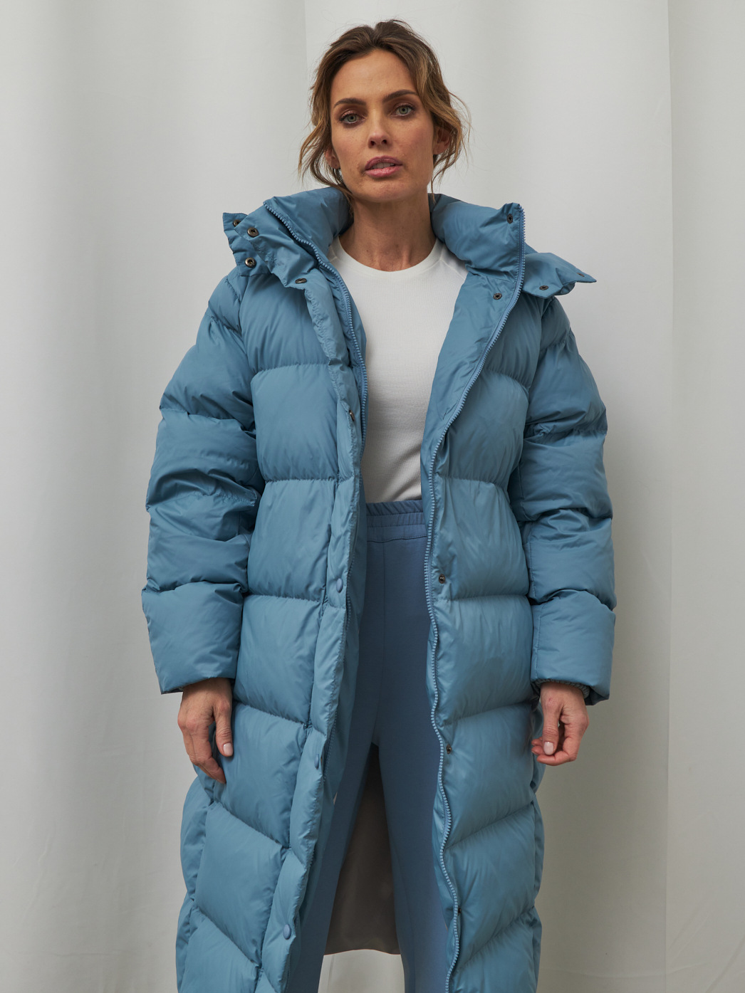 Dames lange donsjas met capuchon warme winterjas_voghion.com