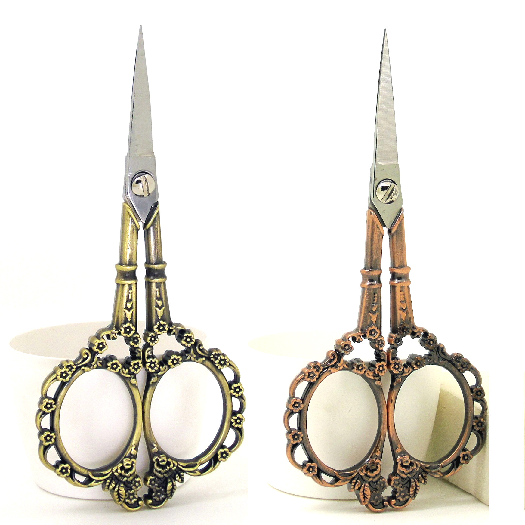 Tijeras de flor de ciruelo Tijeras retro europeas Tijeras hechas a mano Tijeras de hilo de flores de punto de cruz Tijeras de oficina para estudiantes Tijeras de bolsitas de té