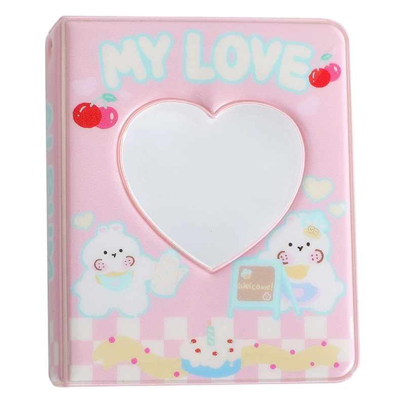 Amor hueco-hacia fuera de 3 pulgadas álbum de fotos estudiante de dibujos animados Polaroid foto almacenamiento libro estrella pequeña tarjeta álbum almacenamiento libro