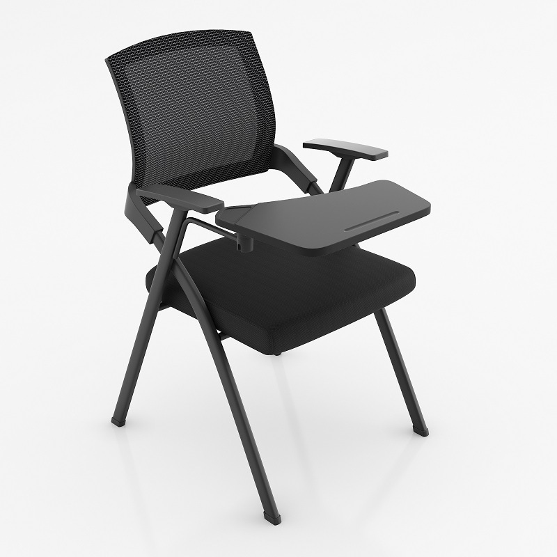 Silla de sala de reuniones Silla plegable de entrenamiento de malla con tablero de escritura, tablero de escritorio, escritorio y silla de estudio, silla de entrenamiento de oficina plegable integrada image 11