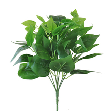 单支树叶绿萝插花假花小花束塑料花把束绿色植物绿叶假草装饰
