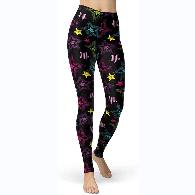 Abbigliamento da donna multicolore stampato slim fit fianchi sollevamento snellente grandi dimensioni corsa yoga fitness leggings_voghion.com